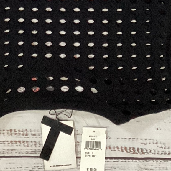404. Alexander Wang Short Sleeve Black Top NWT Size Large - Picture 4 of 4
